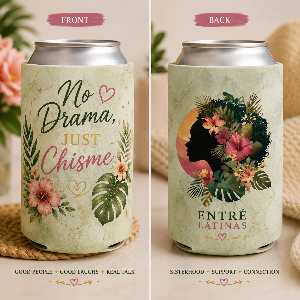 Entré Latinas Can Koozies Collection