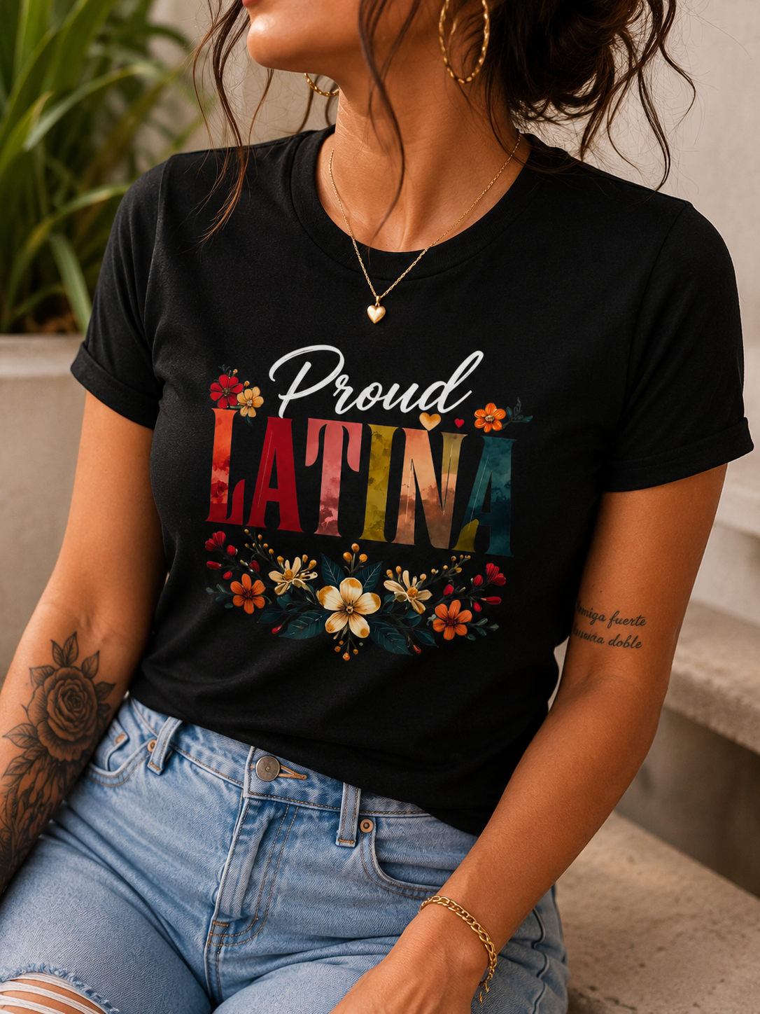 Proud Latina Floral Tee