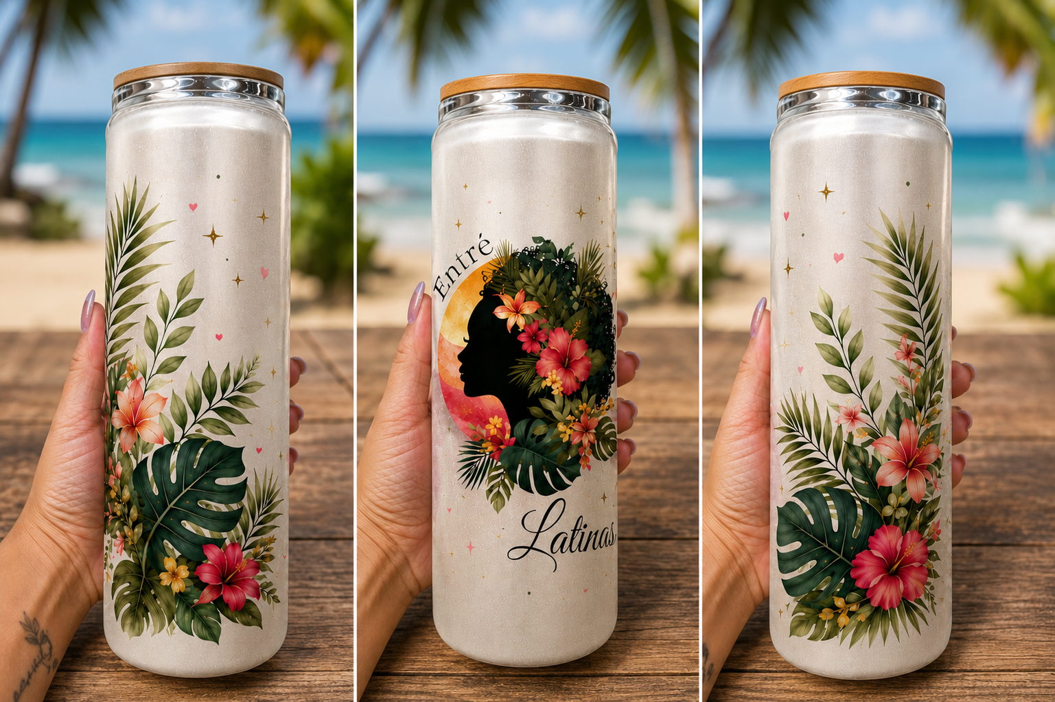 Isla Bloom 20 oz Glass Tumbler 🌺